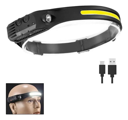 Linterna frontal LED Recargable USB